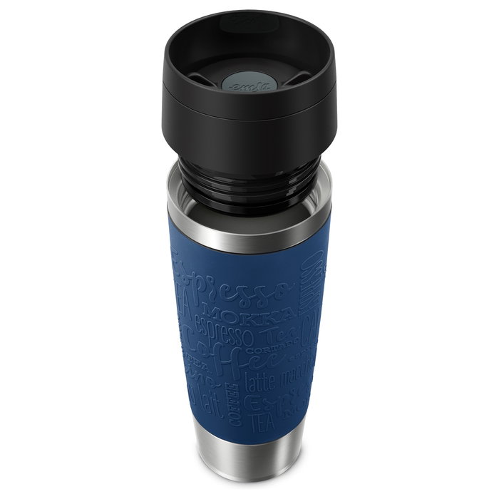 Emsa Travel Mug Classic N2022100, 500 ml, Azul/Acero inoxidable