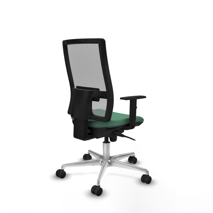 PIQUERAS Y CRESPO Silla de oficina Horna con mecanismo Sincro, Verde esmeralda y Gris