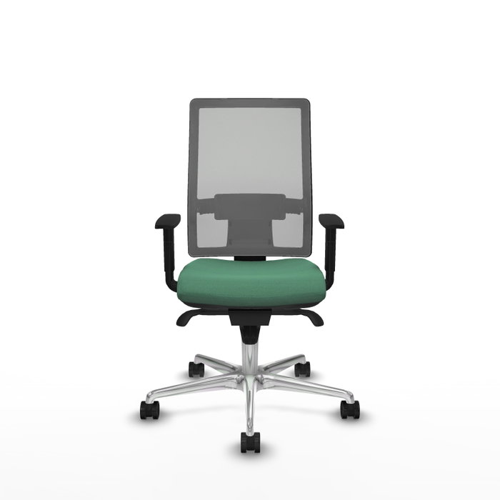 PIQUERAS Y CRESPO Silla de oficina Horna con mecanismo Sincro, Verde esmeralda y Gris