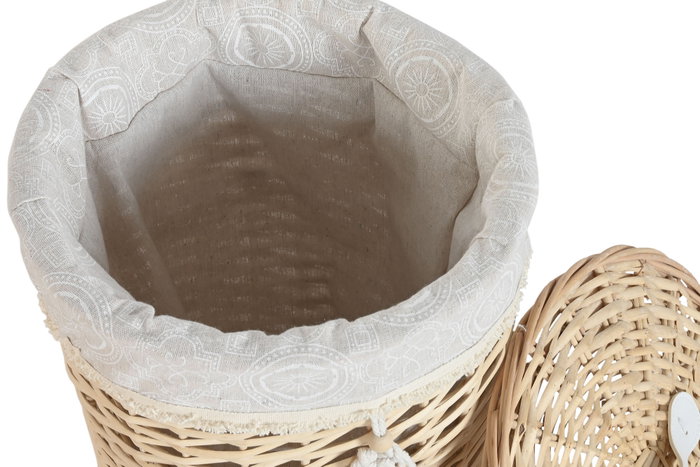 DKD Home Decor Set de 3 Cestas para la Ropa de Mimbre y Poliéster Natural DKD Home Decor Set de 3 Cestas para la Ropa de Mimbre y Poliéster Natural