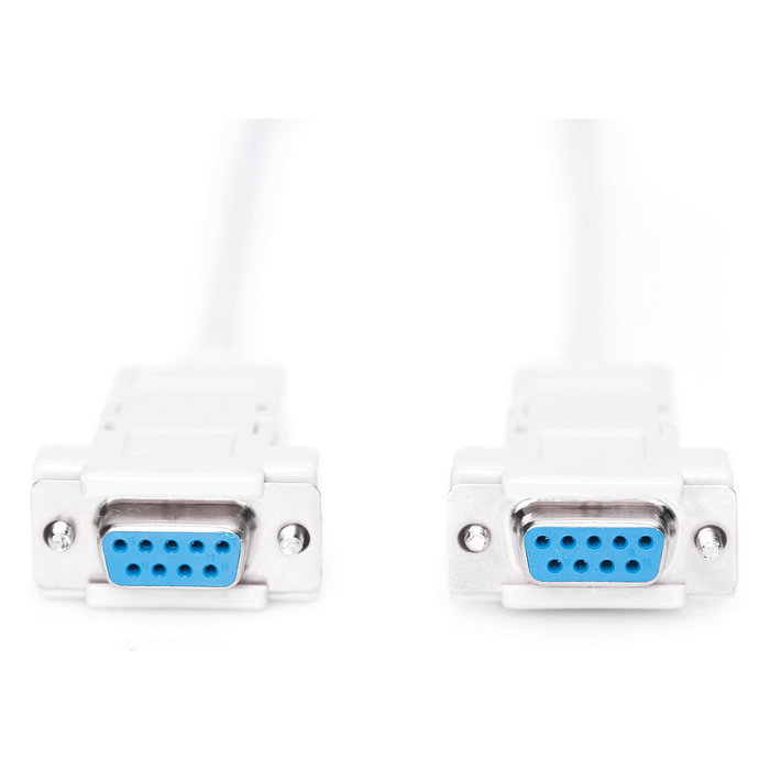 Digitus Cable de conexión de módem nulo D-Sub 9-pin Hembra/Hembra, 1,8 m, Beige