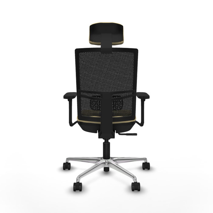 PIQUERAS Y CRESPO Silla de oficina Yunquera con mecanismo Sincro, Crema y Negro