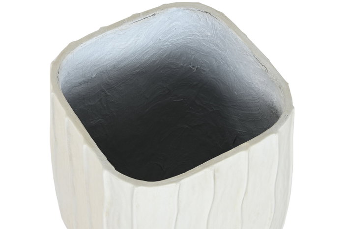 DKD Home Decor Macetero de Fibra Arcilla 32x32x60 Crudo Desgastado