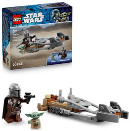 LEGO 75436 Star Wars Mandaloriano y Grogu Moto Speeder, Set de Construcción de 58 Piezas