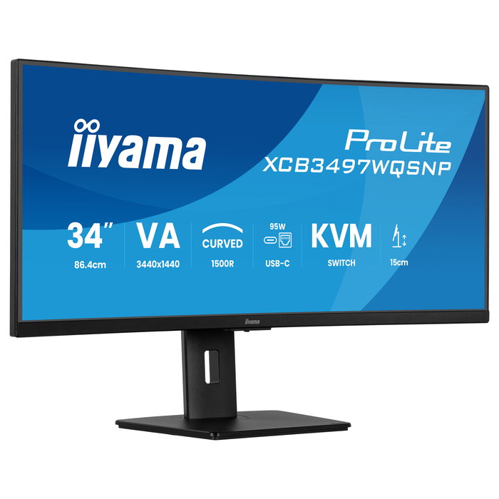 iiyama ProLite XCB3497WQSNP-B1 Monitor Curvo 34 inch UWQHD 120Hz Black