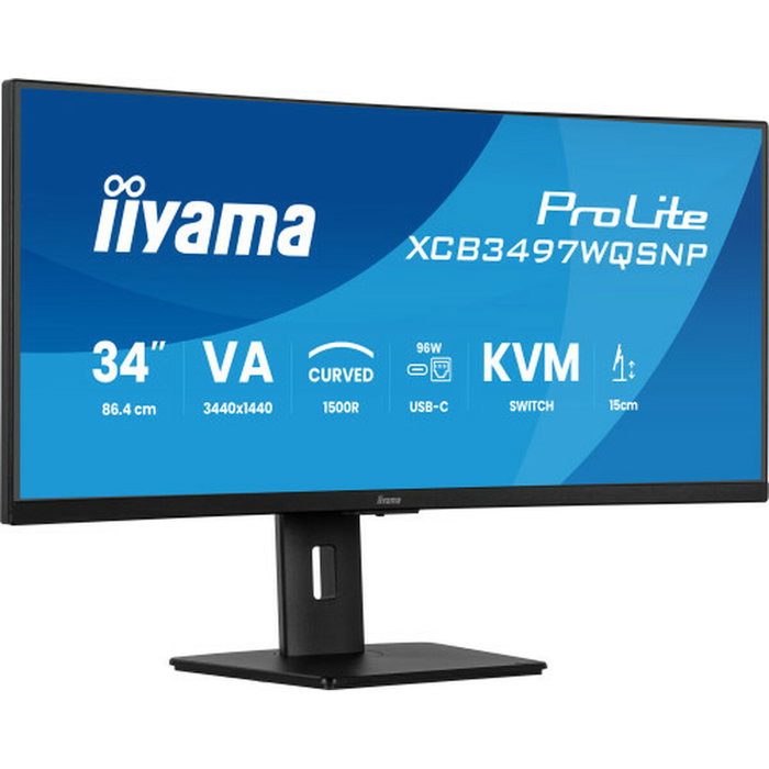iiyama ProLite XCB3497WQSNP-B1 Monitor Curvo 34 inch UWQHD 120Hz Black