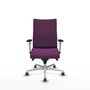 PIQUERAS Y CRESPO Silla Albacete Confidente Morado con Mecanismo Sincro y Base de Aluminio