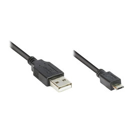 GoodConnections Adaptador Cable USB 2.0 A a Micro-B Macho/Macho 1m Negro - Alcasa 2510-MB01