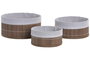 DKD Home Decor Set de 3 Cestas de Bambú Marrón 27x27x16 cm