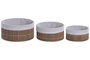 DKD Home Decor Set de 3 Cestas de Bambú Marrón 27x27x16 cm