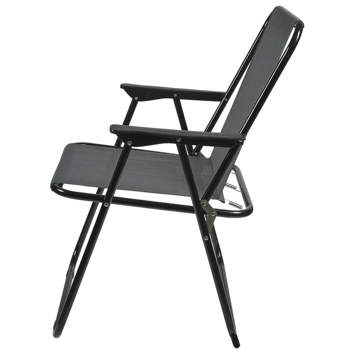 Home Deco Factory Silla Plegable Gris Acero y Poliéster Altura 75 cm