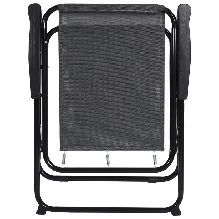 Home Deco Factory Silla Plegable Gris Acero y Poliéster Altura 75 cm
