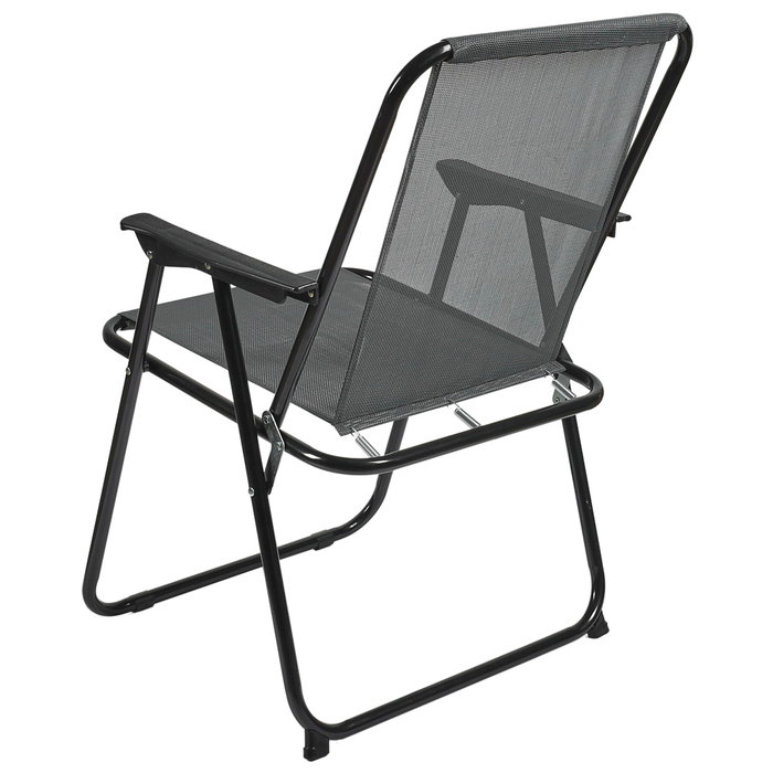 Home Deco Factory Silla Plegable Gris Acero y Poliéster Altura 75 cm