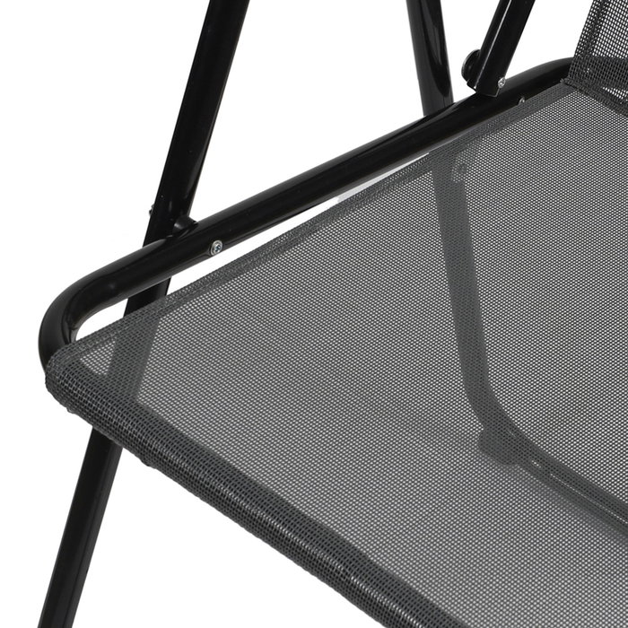 Home Deco Factory Silla Plegable Gris Acero y Poliéster Altura 75 cm