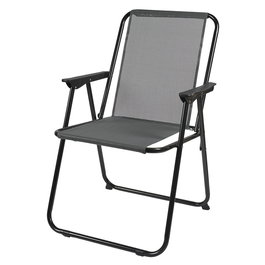 Home Deco Factory Silla Plegable Gris Acero y Poliéster Altura 75 cm