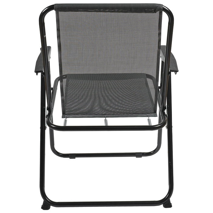 Home Deco Factory Silla Plegable Gris Acero y Poliéster Altura 75 cm