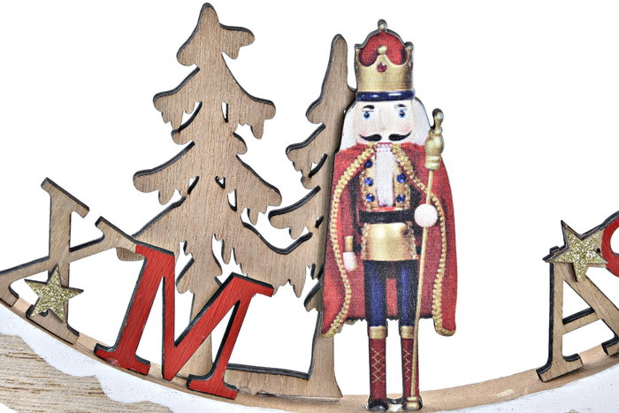 DKD Home Decor Figura Navidad Tradicional Cascanueces Madera Natural Rojo Verde 2 x 12 x 21 cm (12 Unidades)