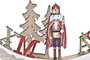DKD Home Decor Figura Navidad Tradicional Cascanueces Madera Natural Rojo Verde 2 x 12 x 21 cm (12 Unidades)