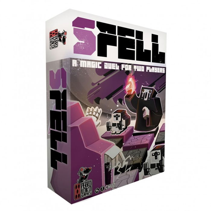 Perroloko Juego de Mesa SPELL | Duelo Mágico Estratégico para +8 Años | PEGI 8 | Juego Familiar Competitivo y Rápido con Cartas, Tablero y Meeples