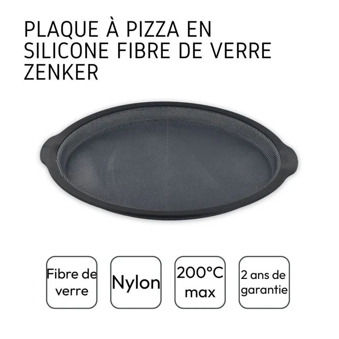 Zenker Molde Redondo para Pizza ZEN5051126855468 - Ø 36 cm en Silicona de Fibra de Vidrio Negro