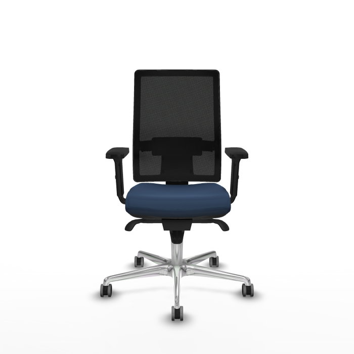 PIQUERAS Y CRESPO Silla de oficina Horna con mecanismo Sincro, Azul marino y Negro