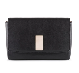 Dafne, Bolso de cuero, Sistema RFID, Negro, 19 cm