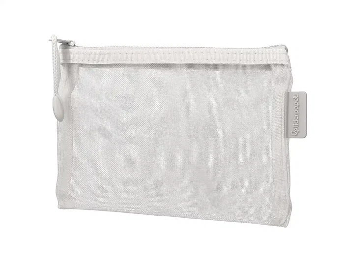Liderpapel Bolsa Zipper Bag Poliester Transpirable Multiusos Cierre Cremallera DIN A6 Blanco