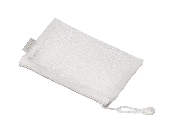 Liderpapel Bolsa Zipper Bag Poliester Transpirable Multiusos Cierre Cremallera DIN A6 Blanco