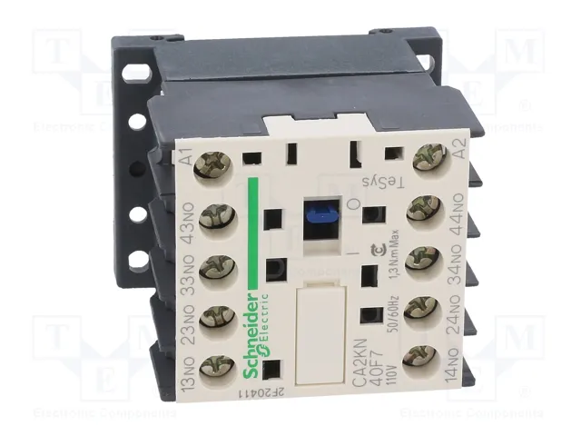 SCHNEIDER ELECTRIC Contactor TeSys D CA2KN40F7 4-polar 10A 110VAC
