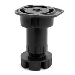 HERRAJES ALK Pata Cocina Regulable Larry Con/Sin Tetón Negro 75-95mm Código 9036.67 / 9036.167