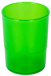 Porta Lapices Plastico Redondo Traslucido Verde