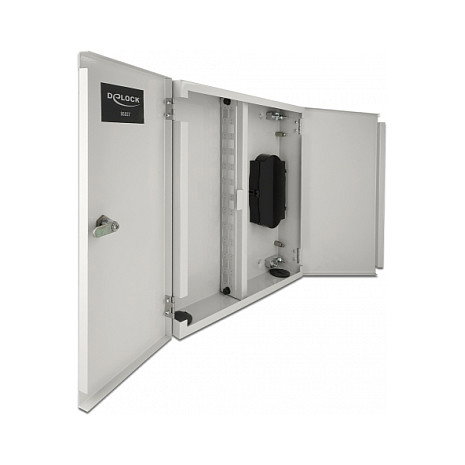 DeLOCK Caja de distribución de pared de fibra óptica con doble puerta gris DeLOCK Caja de distribución de pared de fibra óptica con doble puerta gris