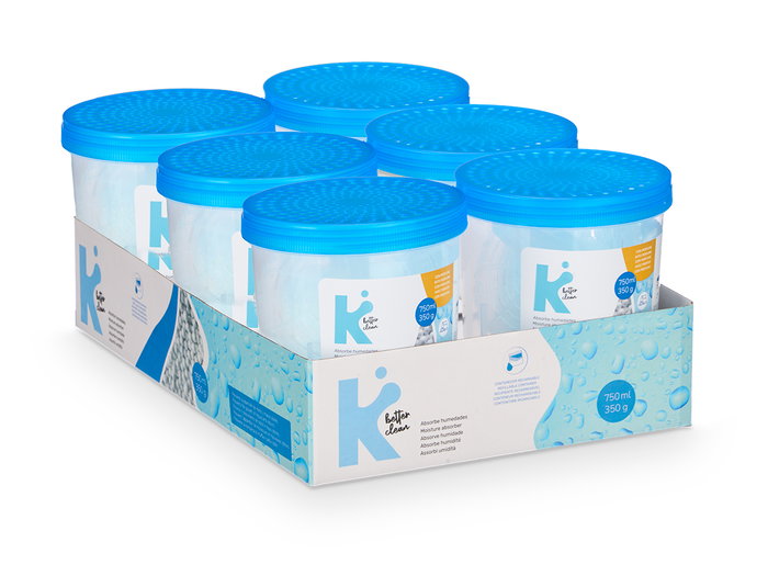 Arte Regal Absorbe Humedad Redondo 12 cm x 14 cm x 12 cm Azul Transparente Plastico (Set de 12)
