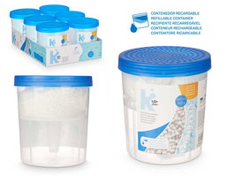 Arte Regal Absorbe Humedad Redondo 12 cm x 14 cm x 12 cm Azul Transparente Plastico (Set de 12)