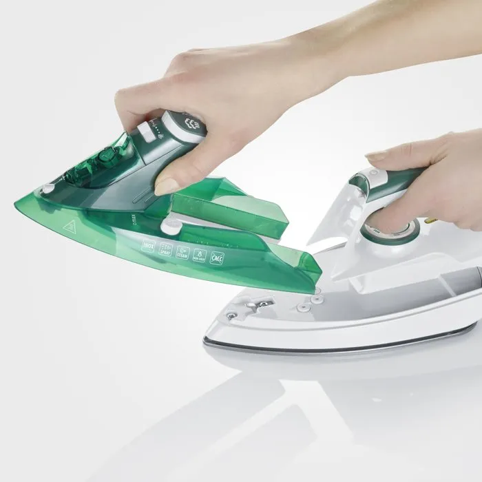 Severin Plancha de Vapor BA3261 Suela Acero Antigoteo Vapor Continuo 85g/min 2400W Verde