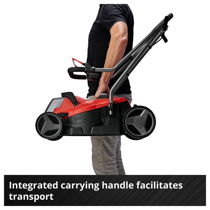 Einhell GE-CM 18/33 Li Cortacésped de Batería 18V, Ancho de Corte 33 cm para hasta 200 m², con Batería de 4.0 Ah (Ión-Litio), Color Negro/Rojo Einhell GE-CM 18/33 Li Cortacésped de Batería 18V, Ancho de Corte 33 cm para hasta 200 m², con Batería de 4.0 Ah (Ión-Litio), Color Negro/Rojo