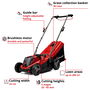 Einhell GE-CM 18/33 Li Cortacésped de Batería 18V, Ancho de Corte 33 cm para hasta 200 m², con Batería de 4.0 Ah (Ión-Litio), Color Negro/Rojo