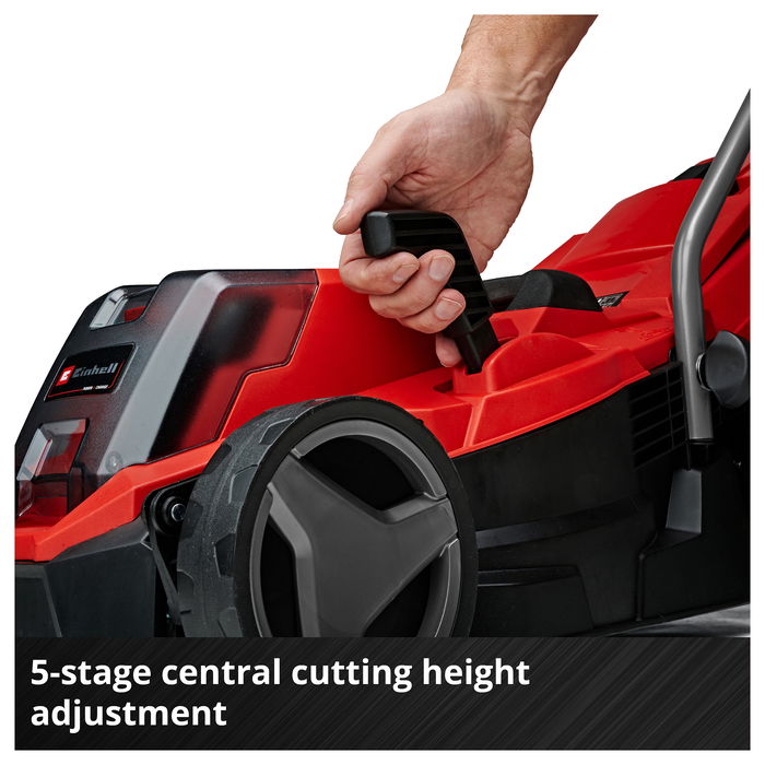 Einhell GE-CM 18/33 Li Cortacésped de Batería 18V, Ancho de Corte 33 cm para hasta 200 m², con Batería de 4.0 Ah (Ión-Litio), Color Negro/Rojo Einhell GE-CM 18/33 Li Cortacésped de Batería 18V, Ancho de Corte 33 cm para hasta 200 m², con Batería de 4.0 Ah (Ión-Litio), Color Negro/Rojo