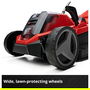 Einhell GE-CM 18/33 Li Cortacésped de Batería 18V, Ancho de Corte 33 cm para hasta 200 m², con Batería de 4.0 Ah (Ión-Litio), Color Negro/Rojo