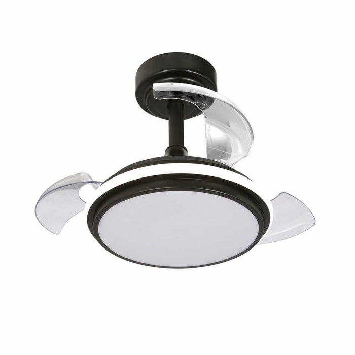 Cristalrecord Antila mini xs Ventilador de techo LED Negro con aspas retráctiles de 55 cm