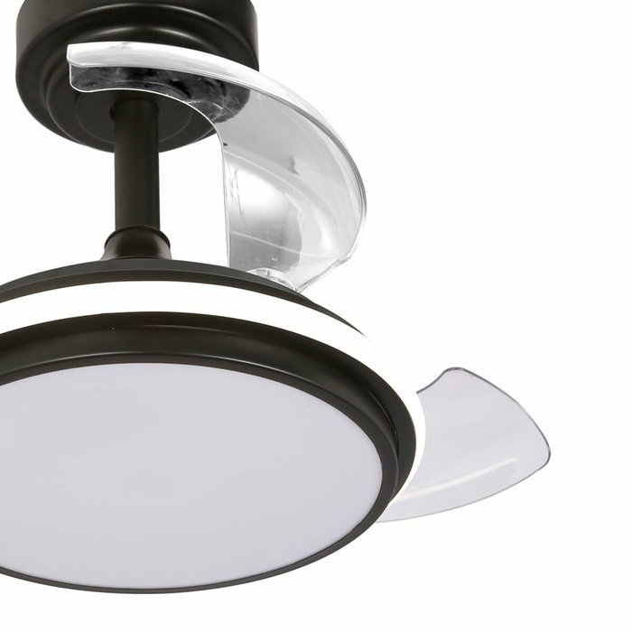 Cristalrecord Antila mini xs Ventilador de techo LED Negro con aspas retráctiles de 55 cm