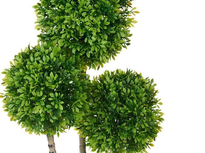 Ibergarden Maceta decorativa con 3 bolas, plástico, color verde y blanco, 21x45.5x12 cm (Set de 6)