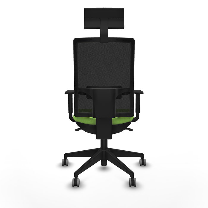 Silla de oficina Horna con mecanismo Sincro tapizada con Tela color Pistacho y malla color Negro. Equipada con lumbar 1D, Brazos 1D, Cabecero Fijo y Ruedas 65 mm parqué Silla de oficina Horna con mecanismo Sincro tapizada con Tela color Pistacho y malla color Negro. Equipada con lumbar 1D, Brazos 1D, Cabecero Fijo y Ruedas 65 mm parqué