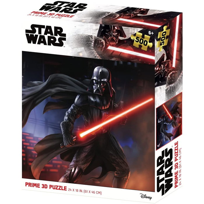 Prime 3D Puzle Lenticular Prime 3D 500 Piezas con efecto 3D de Darth Vader Star Wars, 500 piezas, diseño de profundidad