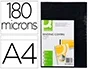 Q-connect Tapa Encuadernacion PVC DIN A4 Opaca Negra 180 Micras Caja 100 Unidades