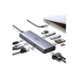 UGREEN Concentrador USB-C 9 en 1 con Puerto HDMI, VGA, RJ45, Ranuras SD/TF y USB-C para Ordenador - Negro