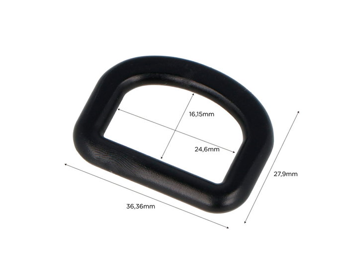 Innspiro Anilla D Plástico Negro 24,6 mm (5 unidades)