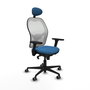 PIQUERAS Y CRESPO Silla de oficina Jorquera con mecanismo Sincro, Azul claro y Blanco
