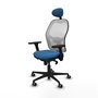 PIQUERAS Y CRESPO Silla de oficina Jorquera con mecanismo Sincro, Azul claro y Blanco