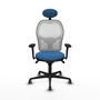 PIQUERAS Y CRESPO Silla de oficina Jorquera con mecanismo Sincro, Azul claro y Blanco